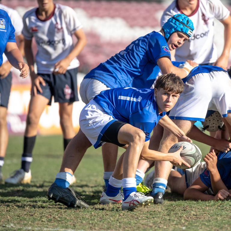 Action from the Queensland Country, Brisbane White Under-14s match. Picture credit: QRU Media/ Anthony Wingard.