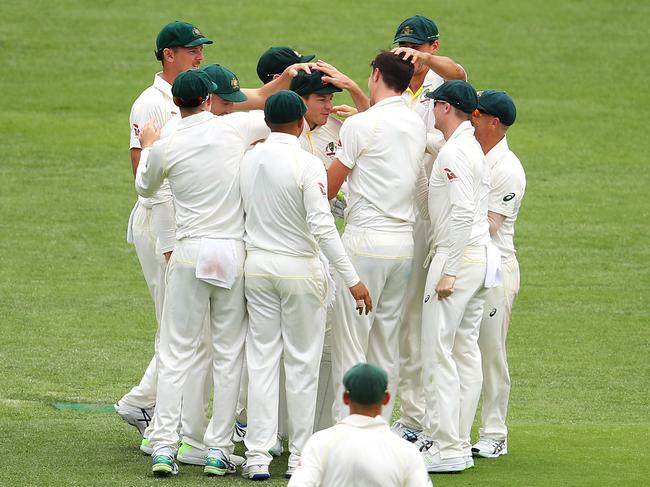 Australia celebrate on day two. Picture: Getty Images.