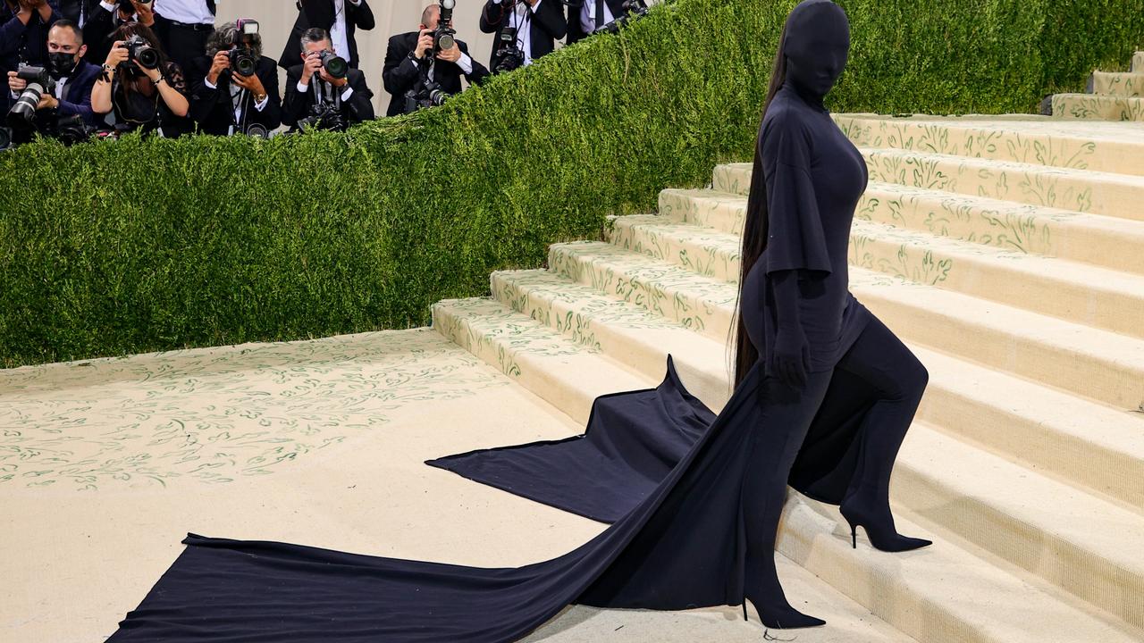 Kim Kardashian’s puzzling look at the Met Gala last year. Picture: Getty Images.