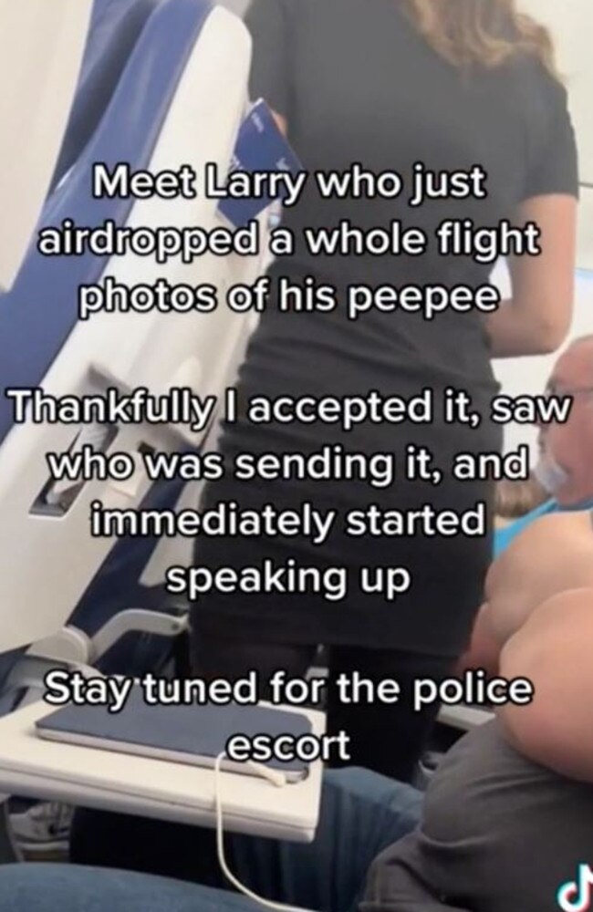 Police escorted Larry off of the plane once it arrived in Denver, Colorado.