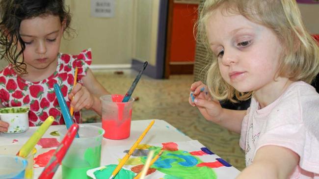 KAOS WITH PAINT: Dalby Daycare Centre children explored different mediums of art for this year's Kids Art on Show display. Picture: Shannon Hardy