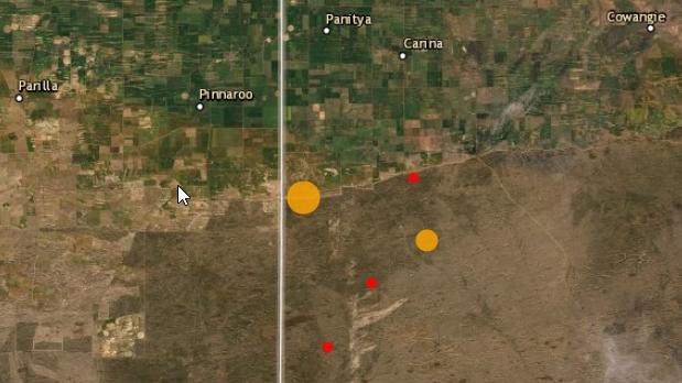 The quake’s epicentre was close to Pinnaroo. Picture: Geoscience Australia