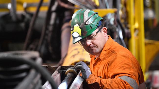 A BHP worker at the Olympic Dam mine site in Roxby Downs, South Australia.