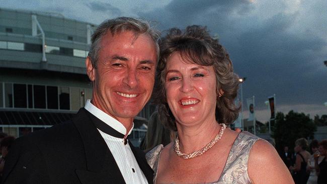 Driver Peter Brock and his wife Bev at the 1997 F1 Australian Grand Prix Ball.