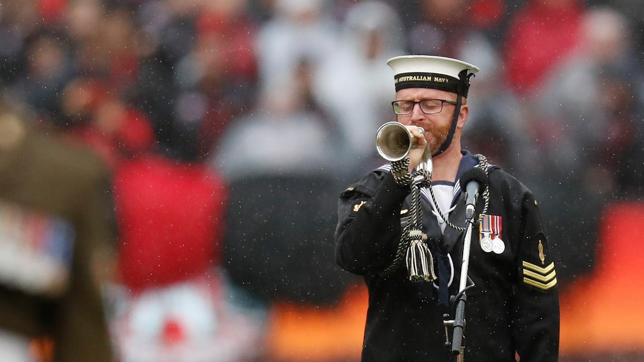 The AFL's Anzac Day ceremony will go ahead this year. (Photo by Michael Willson/AFL Media/Getty Images)