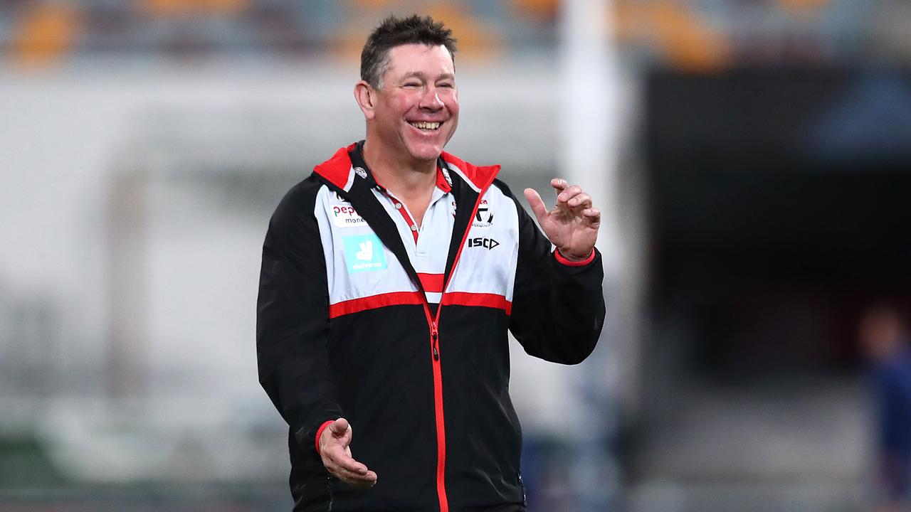 Brett Ratten and the Saints are the feel good story of the season. Picture: Jono Searle/AFL Photos/via Getty Images