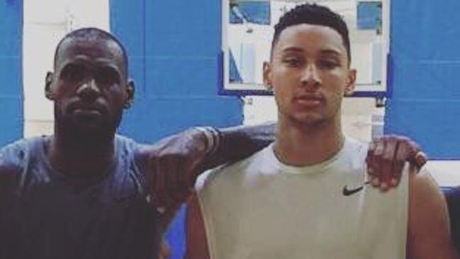 LeBron James with Ben Simmons.