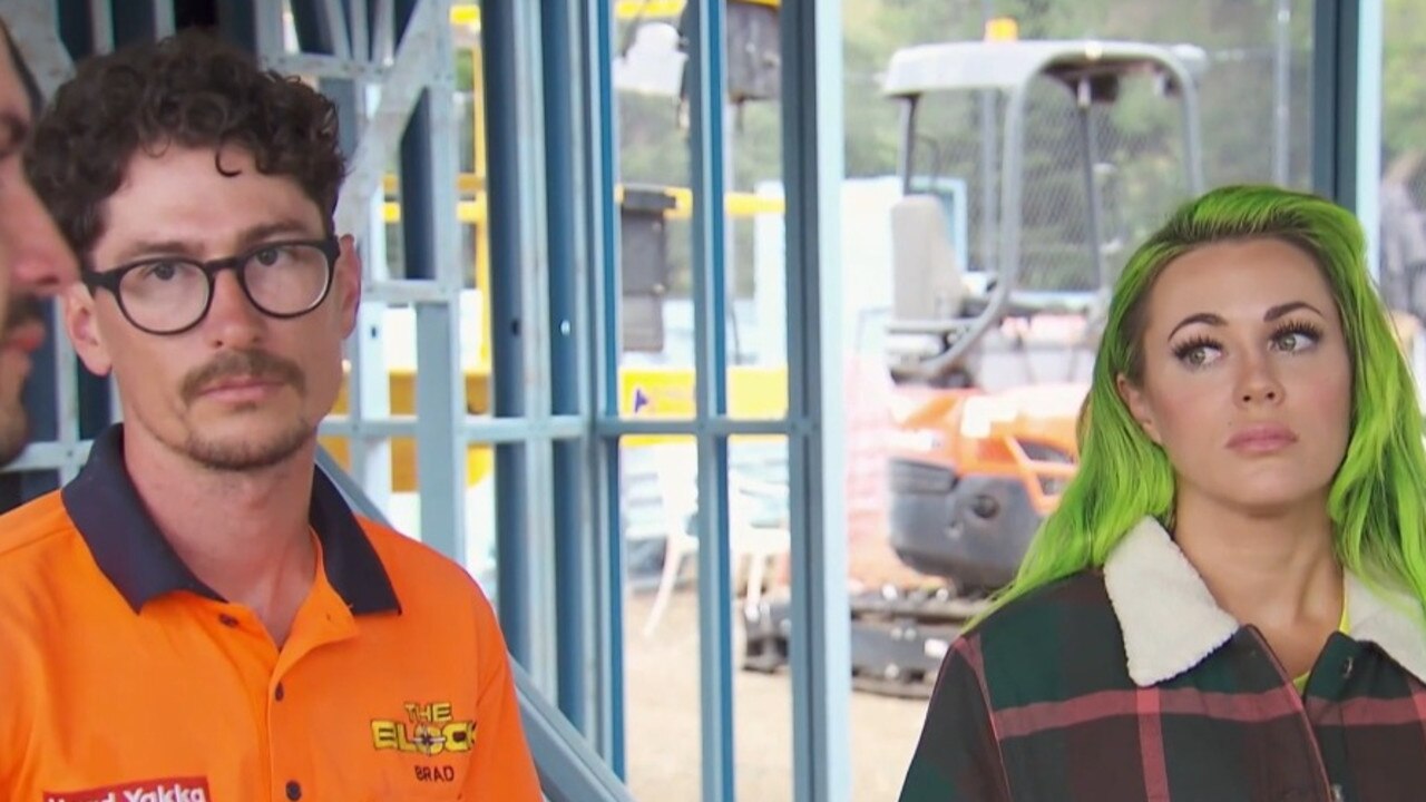 Brad and Kylie – who are rumoured to have their own dramatic walk-out later in the season – watch on.