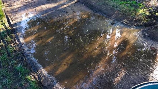 The muddied Banyule Flats path that the Granters took upon themselves to fix.