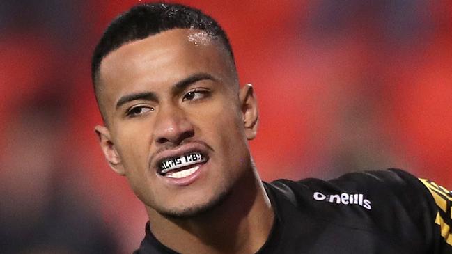 Stephen Crichton and the message on his mouthguard that inspires Picture: Getty Images