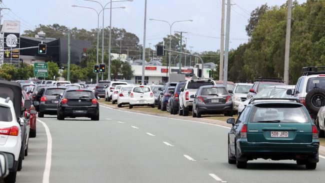 Traffic around Harbour Town for last year’s Boxing Day sales. Picture: Richard Gosling