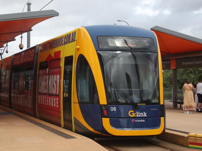 End of the line, but not for long. The site of the light rail work camp for next stage, just south of the Pacific Fair station. Picture Glenn Hampson