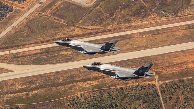 F-35A Lightning II fighters pictured over Darwin and Katherine in the Northern Territory. Picture: supplied by Australia Defence