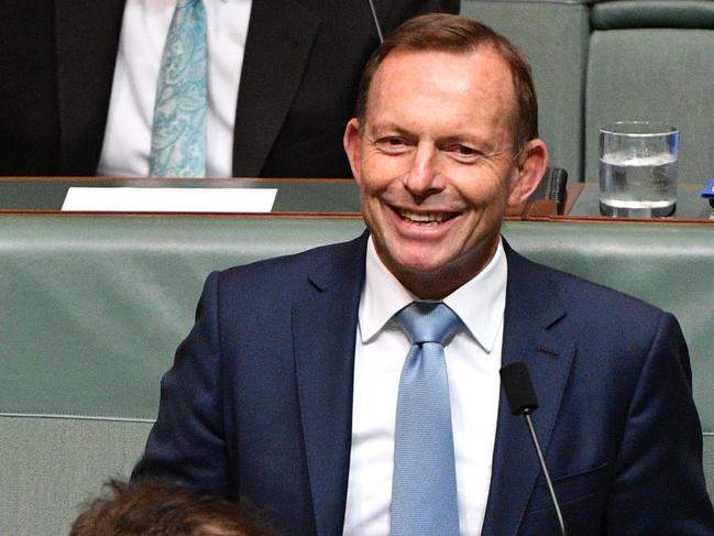 Former prime minister Tony Abbott during Question Time in the House of Representatives at Parliament House last week. Picture: Mick Tsikas.