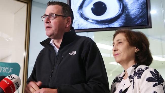 Daniel Andrews with Climate Action Minister Lily D’Ambrosio. Picture AAP