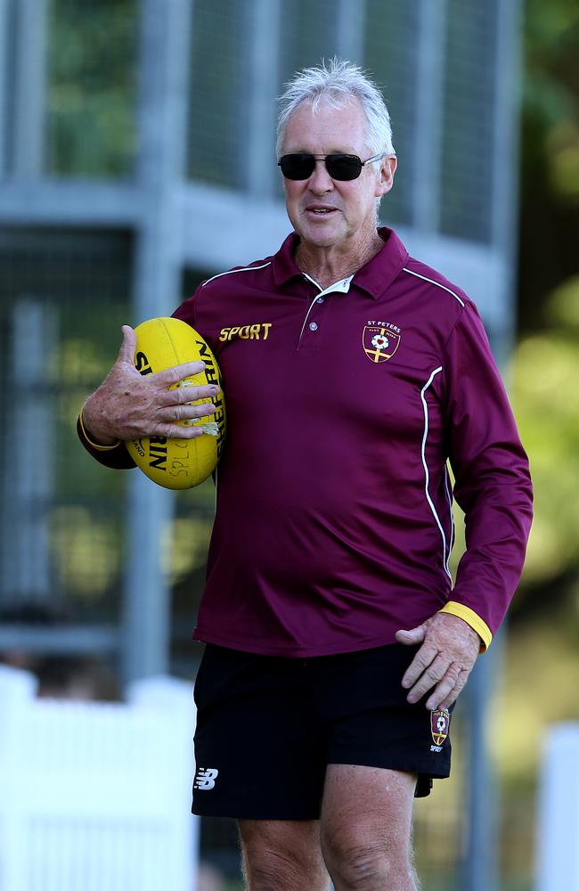 AIC AFL seniors match between Ambrose Treacy College and St Peters Lutheran College (Maroon top) Friday 10th February 2023 Picture David Clark