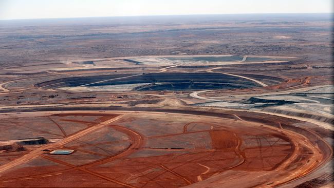 Arial view of the Prominent Hill mine, 130km south-east of Coober Pedy. Picture: Bianca De Marchi