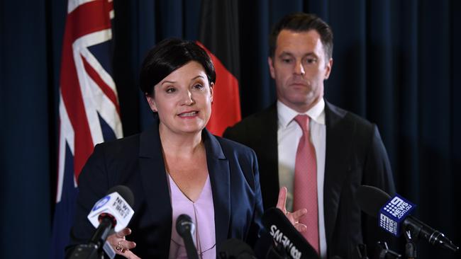 NSW Opposition Leader Jodi McKay (left) and Shadow Minister for Transport and Chris Minns.