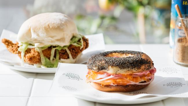 Bagel and schnitzel sandwiches from Hector’s.