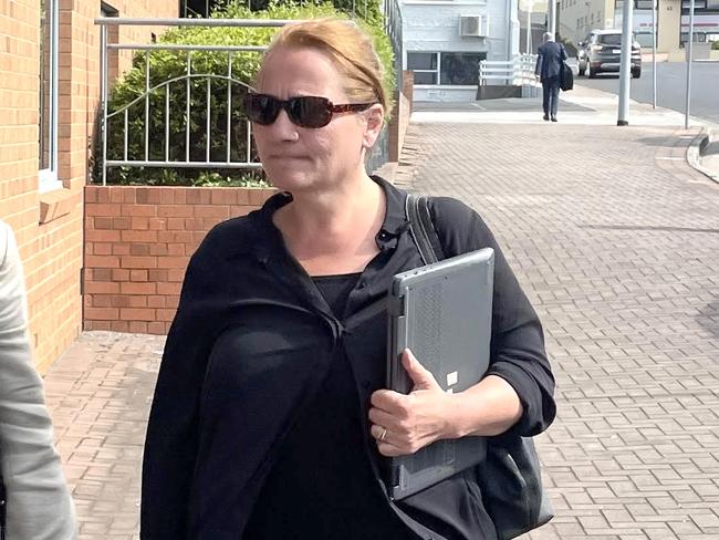 06-11-2024 Hillcrest jumping castle operator Rosemary Gamble (R)  walking into Devonport magistrates Court.  Picture - Matthew Denholm