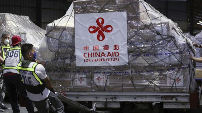 By the time March arrived, China was either supplying or donating medical equipment to the rest of the world as seen here in the Philippines on March 21. Picture: Xinhua News Agency