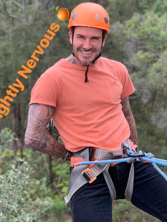 David Beckham tried abseiling.