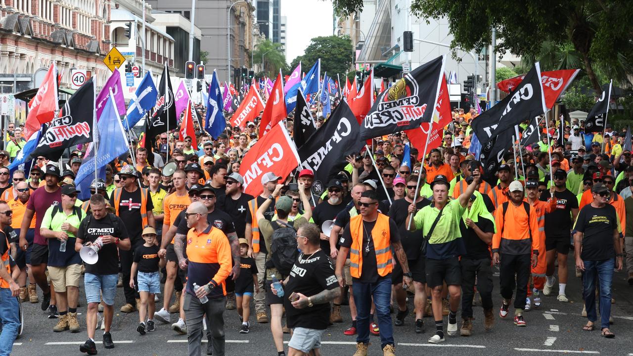 Fired up tradies swarm parliament