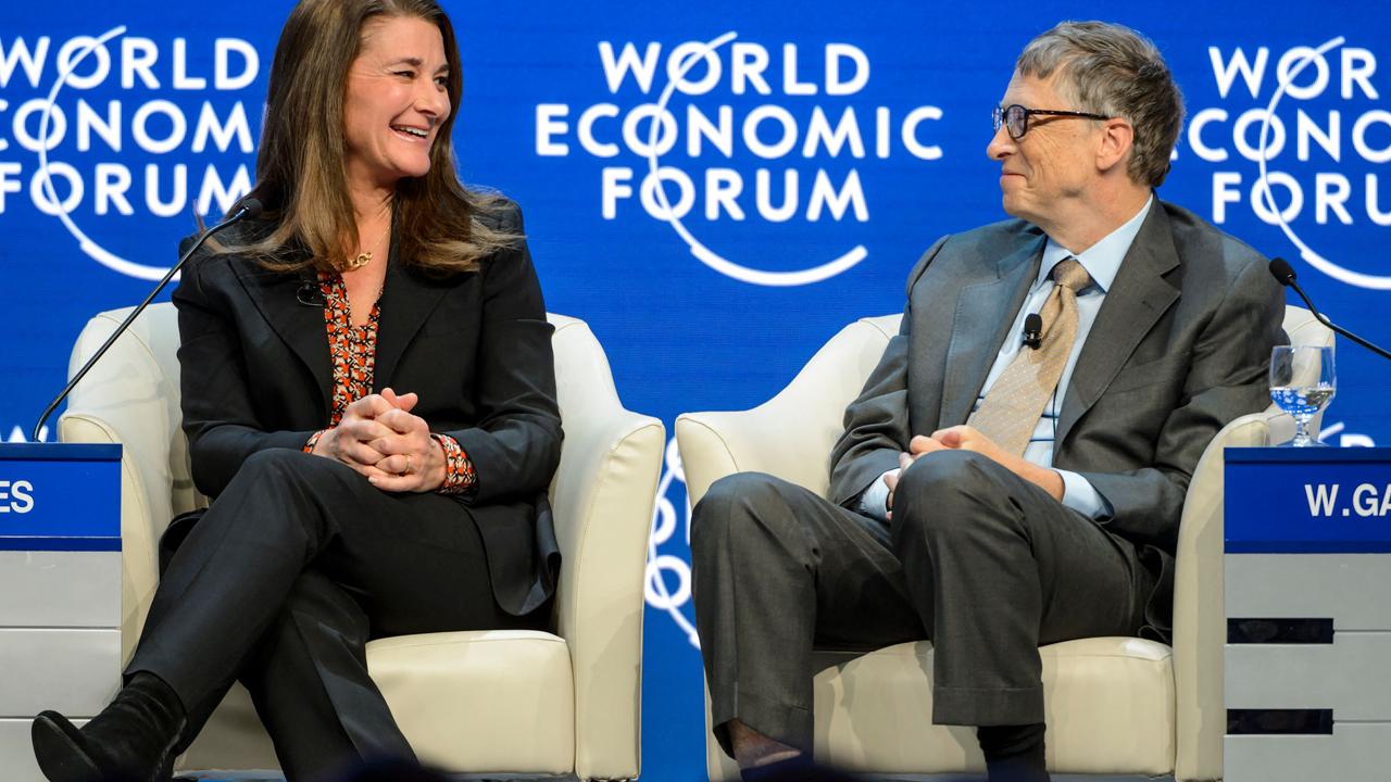 Melinda and Bill Gates together in January of 2015. Picture: Fabrice Coffrini/AFP