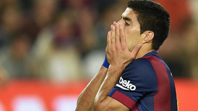 Barcelona forward Luis Suarez will be after his first goal for the club in Almeria.