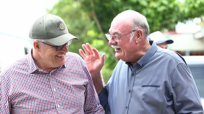 Prime Minister Scott Morrison and Leichhardt MP Warren Entsch. Picture: Brendan Radke