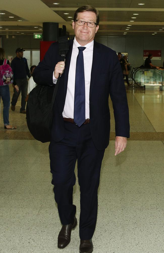 Deputy Premier Troy Grant arriving at Sydney Airport after standing down as leader. Picture: Justin Lloyd