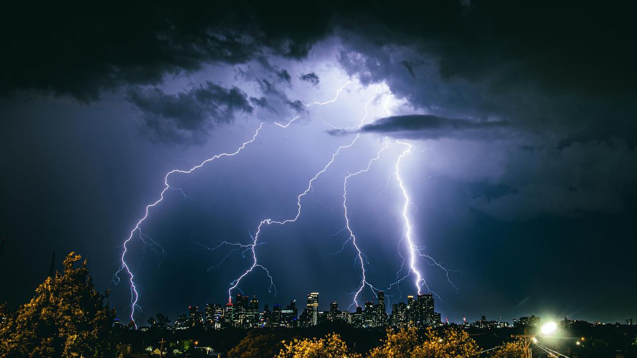 Forks of lightning over northern Melbourne suburbs. Picture: Supplied