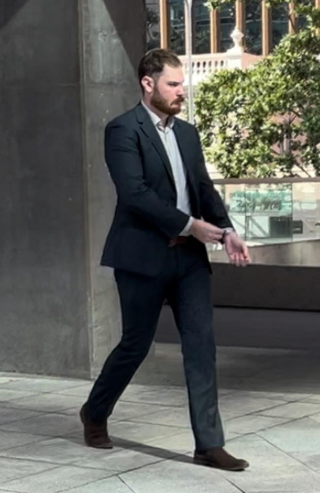 Australian Federal Police Protective Services Officer James Christopher Goodall fronts court over allegations he contacted a child under 16 for sex. Picture: NewsWire