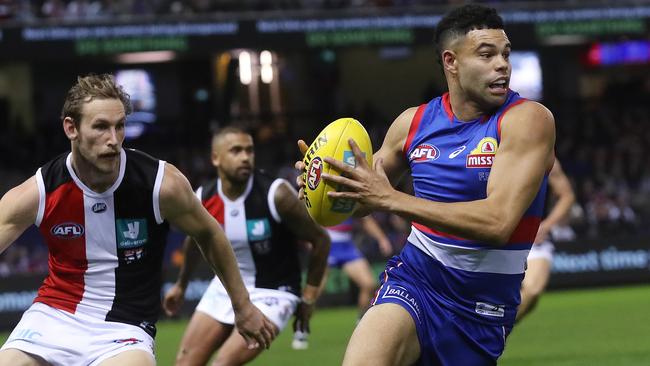 Jason Johannisen gets in on the act in front of Jimmy Webster. Picture: Michael Klein