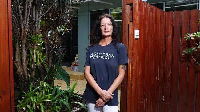 Melissa Hood's property on Machans Street, Machans Beach, was severely affected by flood waters and recovery is an ongoing process. Picture: Brendan Radke