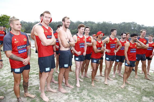 The Gold Coast Suns training at Palm Beach. Picture: Tertius Pickard