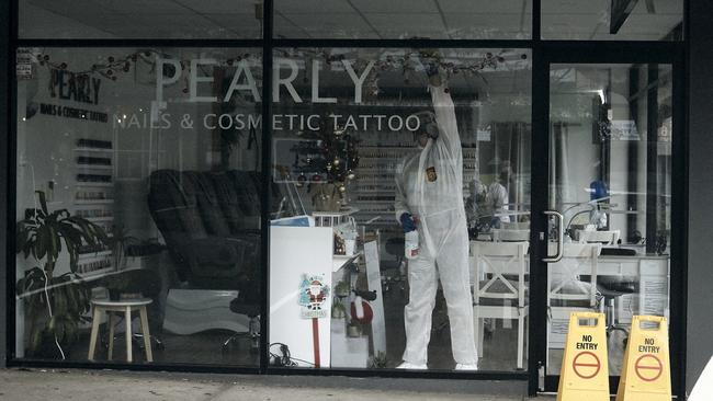 COVID cleaning underway at Pearly Nails in Mona Vale. Picture: Nigel Lough.