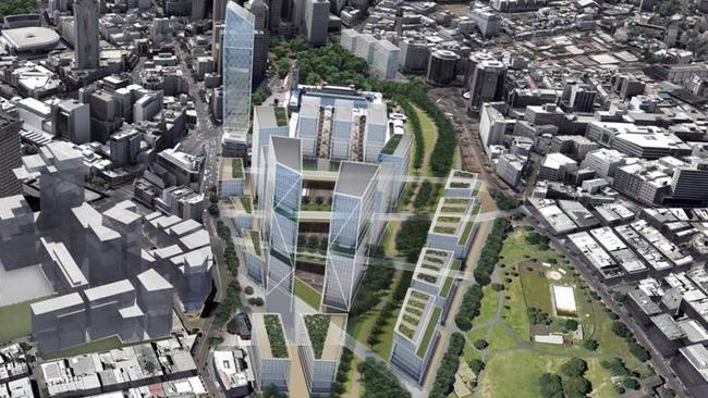 Artists impression of possible Sydney Central Station redevelopment. Picture: Urban Growth NSW