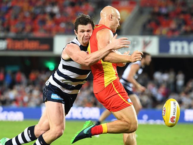 The Cats need to see more tackling from Patrick Dangerfield. Picture: AAP