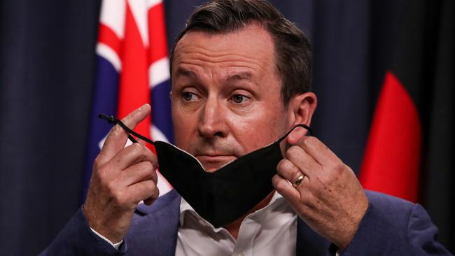 Mark McGowan says he’ll continue to mask up. Pic Colin Murty The Australian