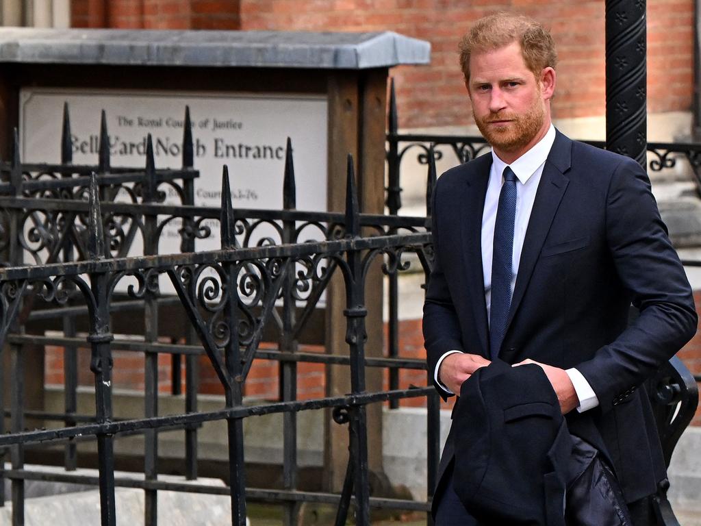 Prince Harry leaves from the Royal Courts of Justice, Britain's High Court, in March. His legal challenge began this week. Picture: AFP