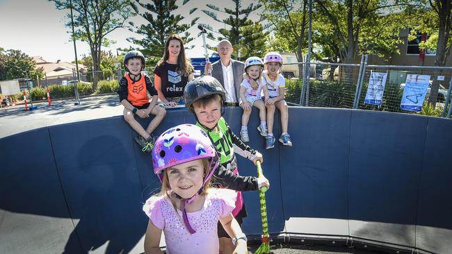 The council will continue to run its popular “pump track” trial, with temporary skating and bike riding facilities, in 2022. Picture: AAP/Roy VanDerVegt