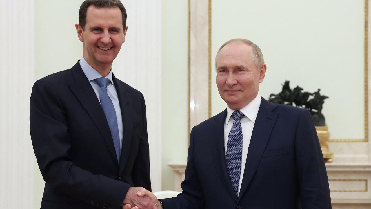 Bashar al-Assad and Russian President Vladimir Putin pictured during a meeting at the Kremlin in Moscow on July 24, 2024. Picture: Valery Sharifulin / POOL / AFP