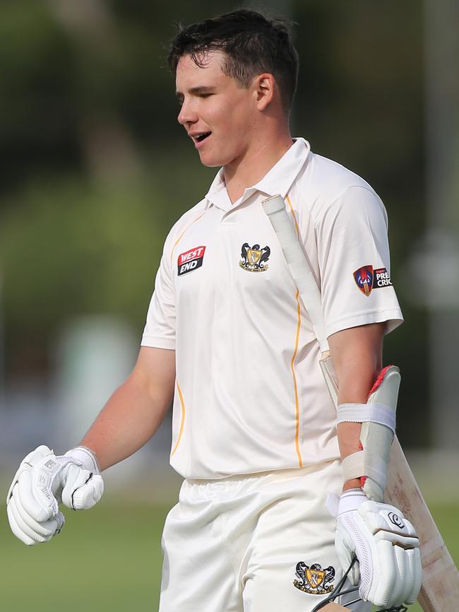 Winter walks off Park 12 after his 165 not out. Picture: AAP/Dean Martin