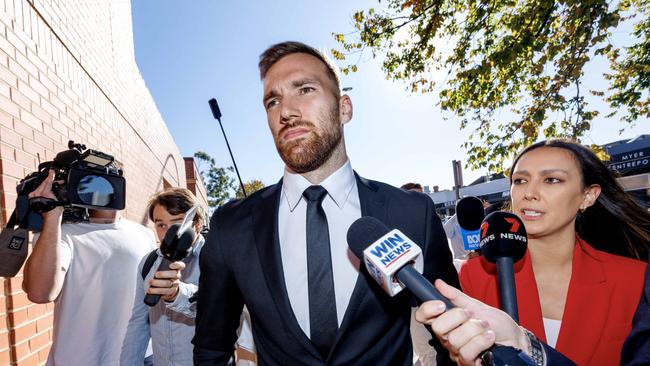 Noah Balta arrives at Albury Court for sentencing over the assault of a man in December. Picture: David Geraghty