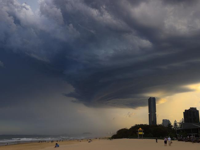 Storm clouds build up over Broadbeach on the Gold Coast. Pics Adam Head