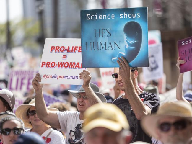 Organisers said more than 4000 people attended the Brisbane pro-life rally. Picture: AAP/Glenn Hunt