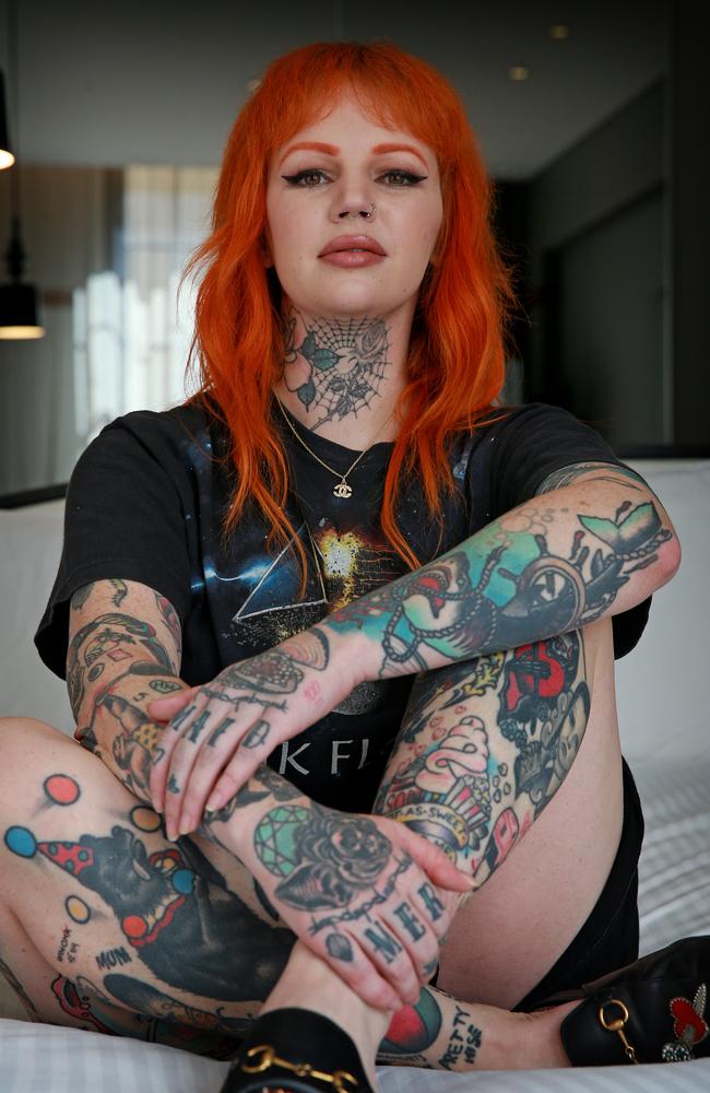 Sydney tattoo artist to the starts Lauren Winzer is well-known around the world after inking a number of celebrities. Picture: Toby Zerna