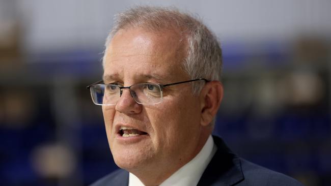 Prime Minister Scott Morrison has claimed his opponent is a blank page. Picture: Damian Shaw