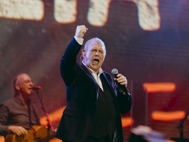 John Farnham performs during Fire Fight Australia in February 2020.